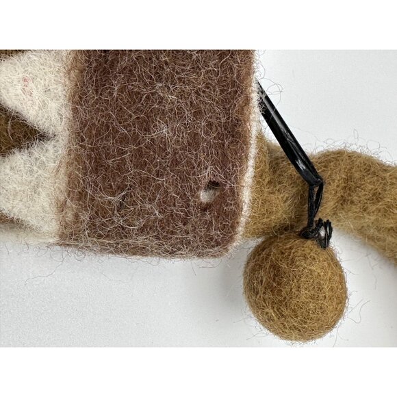 Handmade Wool Felt Crossbody Bag Colorful Spiral Design Leaf Accent Nepal - Picture 7 of 13